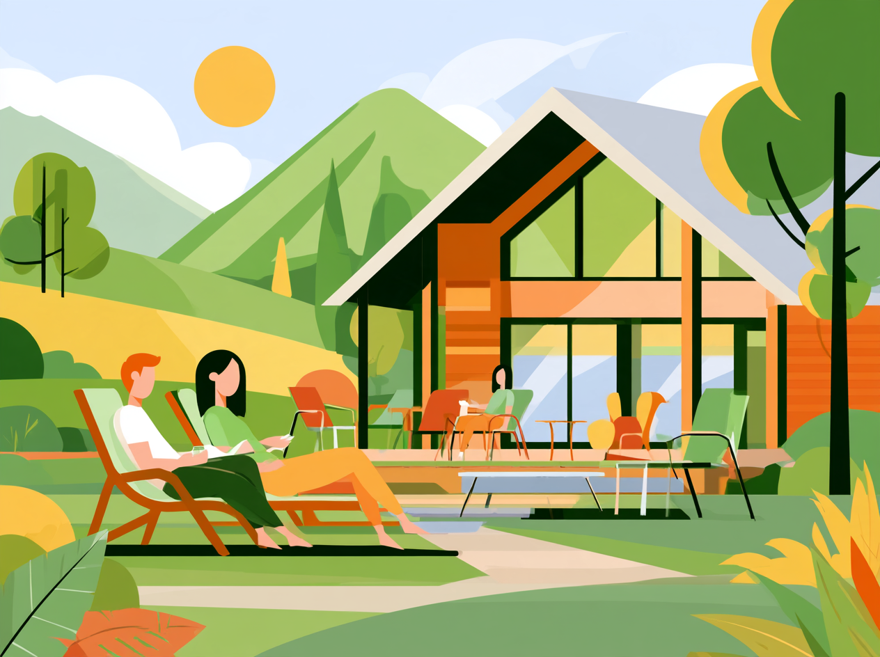 Modern cabin patio