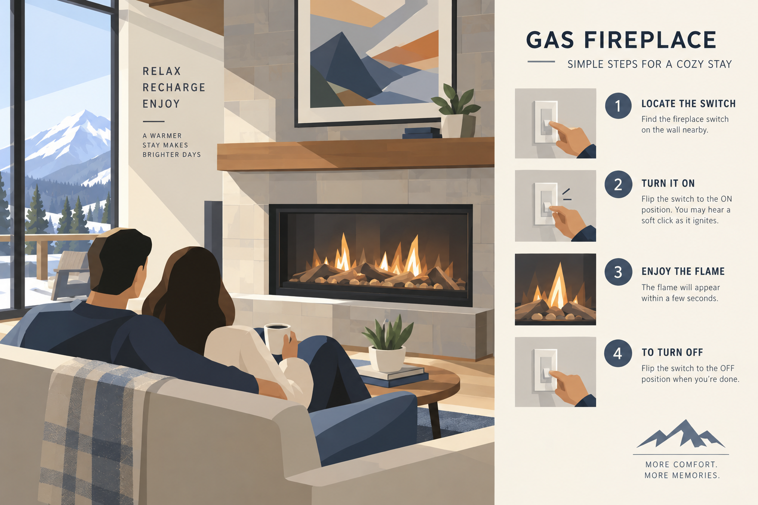 Fireplace how-to illustration